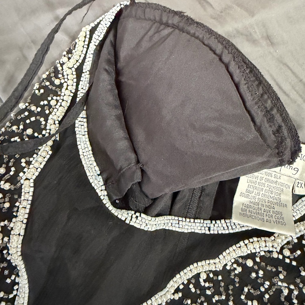 Silk Vintage Papell Boutique Evening Beaded Top - Picture 15 of 15